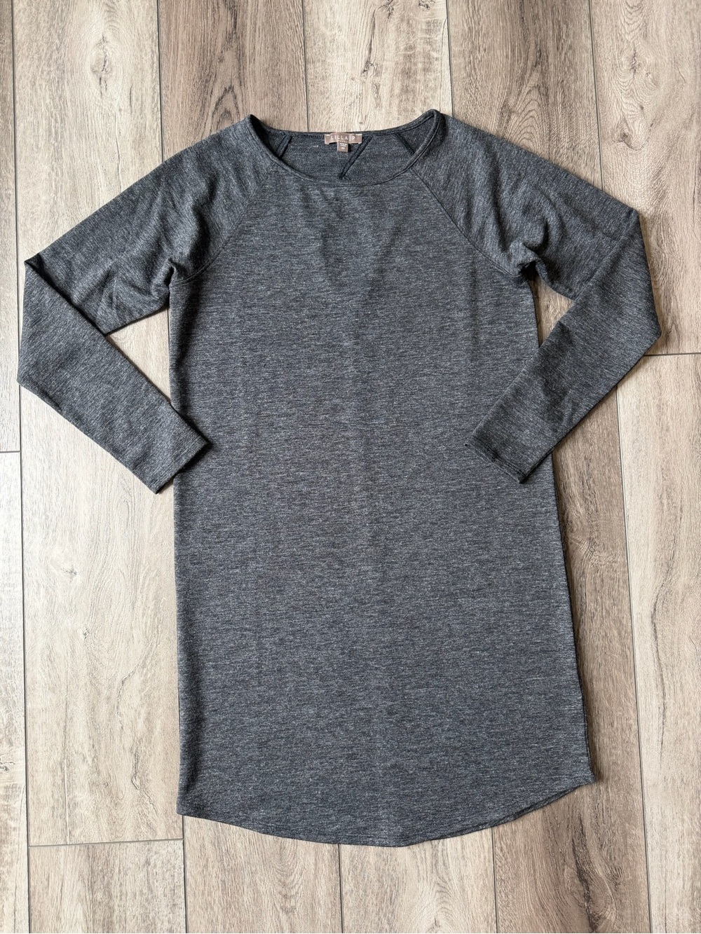 Lilla P Charcoal Gray Long Sleeve Shift Dress